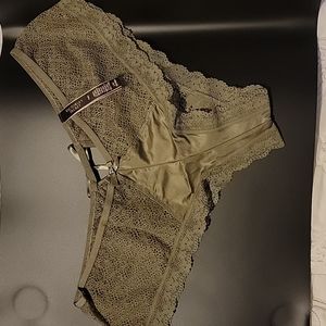 Victoria's Secret size large green lace cheeky panties